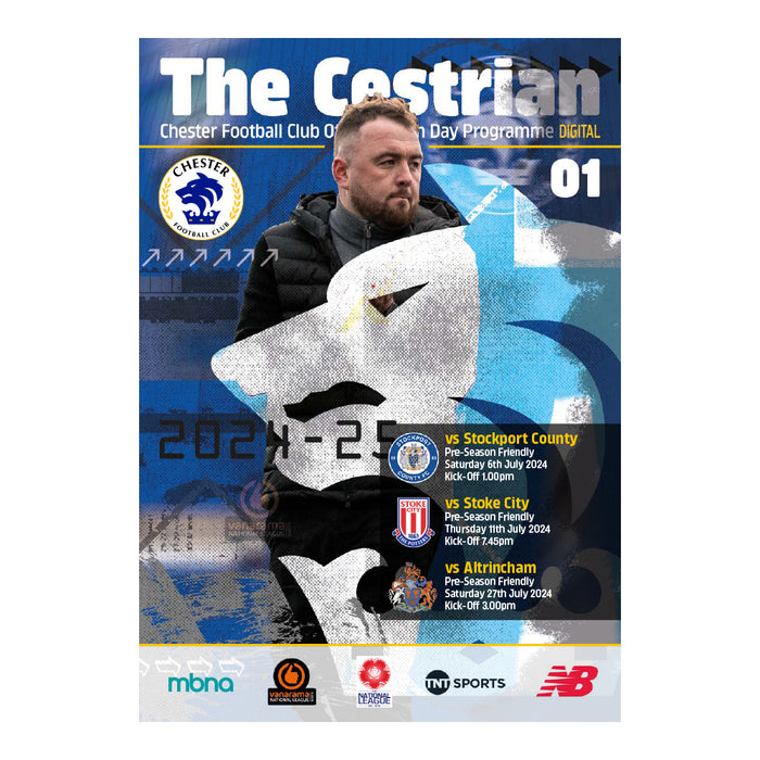 2024/25 #01 Digital Chester v Stockport County 06.07.24, v Stoke City 11.07.24, v Altrincham 27.07.24 Pre-Season Digital Programme