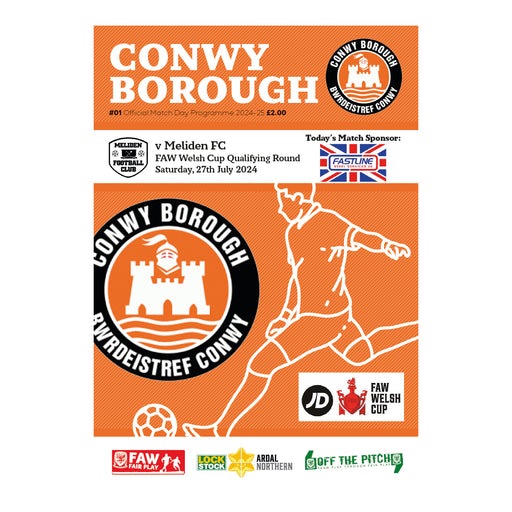 2024/25 #01 Conwy Borough v Meliden 27.07.24 Welsh Cup QR Printed Programme