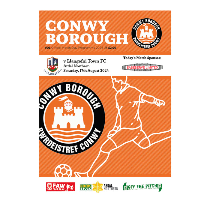 2024/25 #03 Conwy Borough v Llangefni Town 17.08.24 Ardal Northern Printed Programme