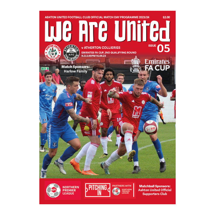 2023/24 #05 Ashton United v Atherton Collieries FA Cup 16.09.23 Programme