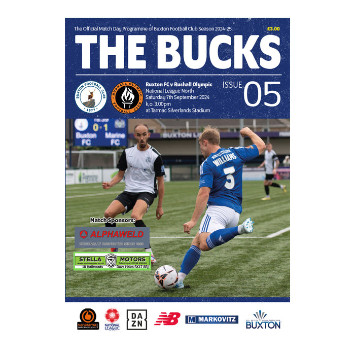 2024/25 #05 Buxton v Rushall Olympic National League North 07.09.24 Programme