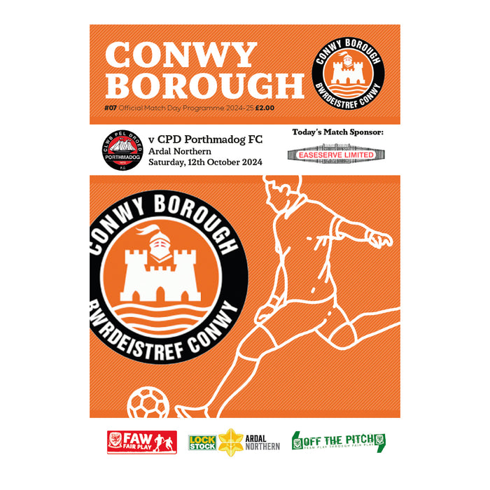 2024/25 #07 Conwy Borough v CPD Porthmadog 12.10.24 Ardal Northern Printed Programme