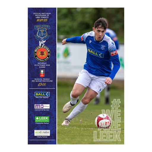 2024/25 #07 Leek Town v Mickleover FA Trophy 05.10.24 Programme