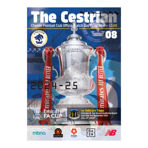 2024/25 #08 Chester v Hebburn Town 14.09.24 FA Cup Printed Programme