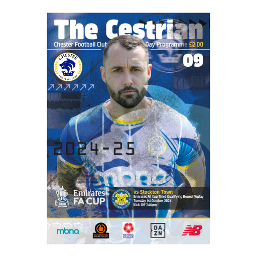 2024/25 #09 Chester v Stockton Town 01.10.24 FA Cup Printed Programme