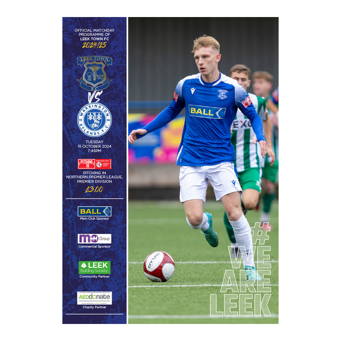 2024/25 #09 Leek Town v Warrington Rylands NPL 15.10.24 Programme