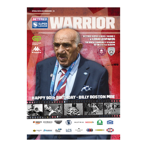 2024 #11 Wigan Warriors v Leigh Leopards Betfred Super League 06.08.24 Digital Programme