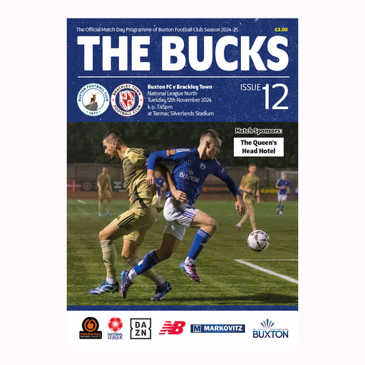 2024/25 #12 Buxton v Brackley Town National League North 12.11.24 Programme