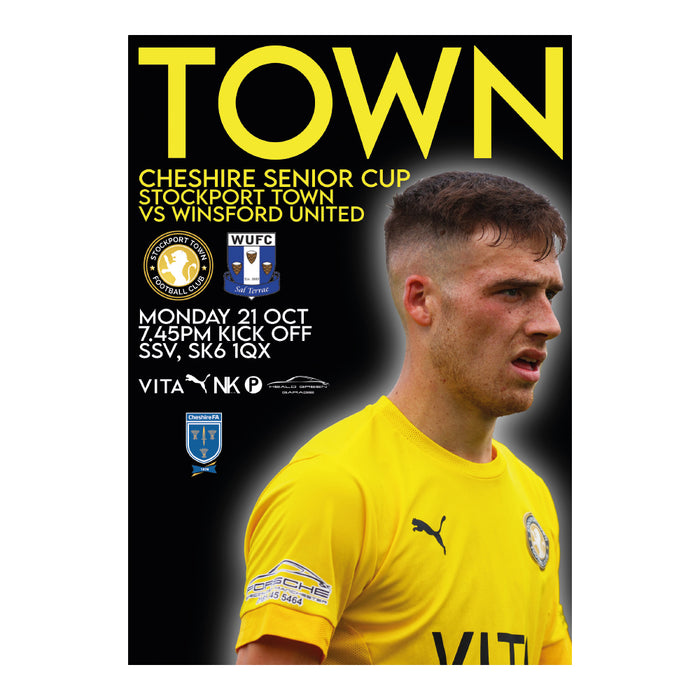 2024/25 #12 Stockport Town v Winsford United Cheshire Senior Cup 22.10.24 Printed Programme