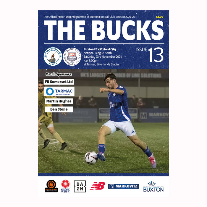 2024/25 #12 Buxton v Oxford City National League North 23.11.24 Programme