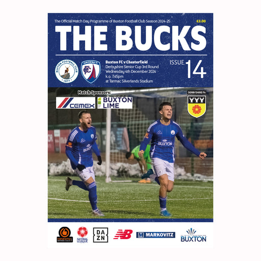 2024/25 #14 Buxton v Chesterfield Derbyshire Senior Cup 04.12.24 Programme