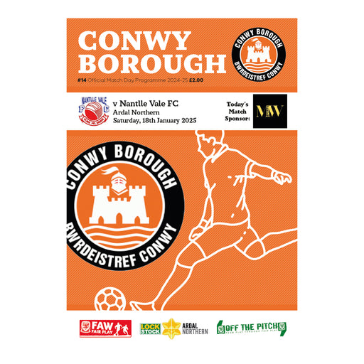 2024/25 #14 Conwy Borough v Nantlle Vale FC 18.01.25 Ardal Northern Printed Programme