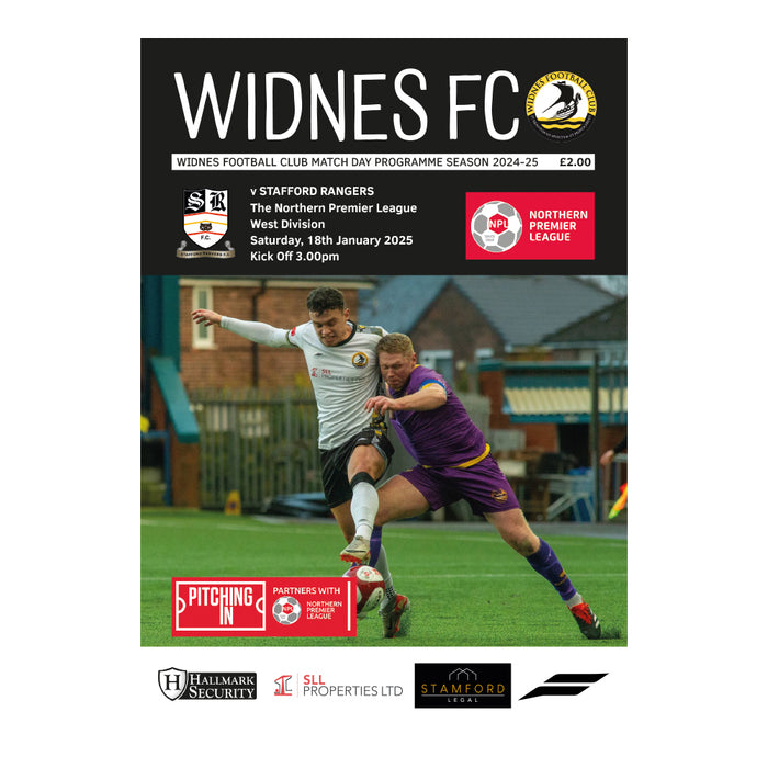 2024/25 #14 Widnes v Stafford Rangers NPL West 18.01.24 Printed Programme