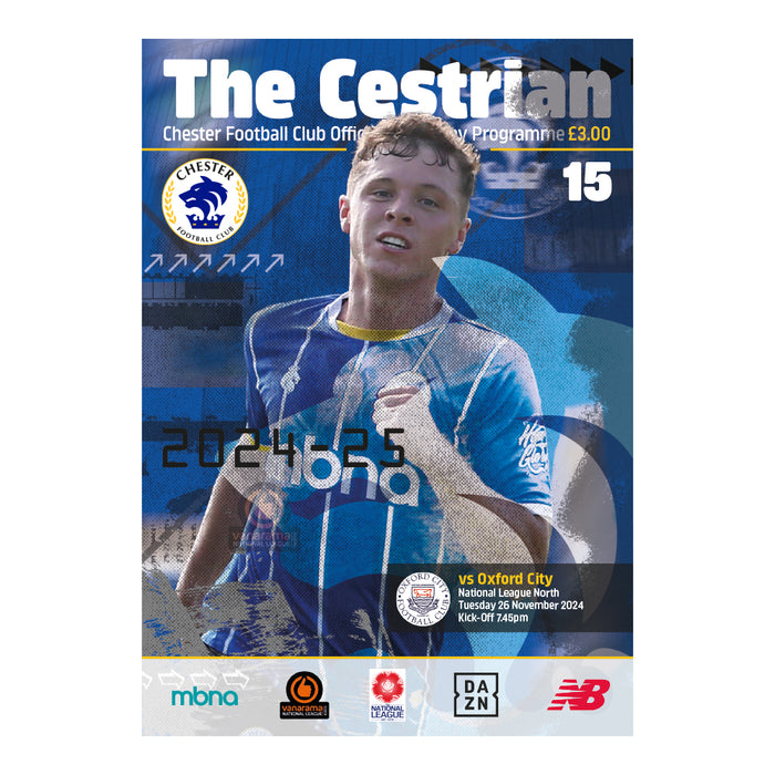 2024/25 #15 Chester v Oxford City 26.11.24 National League North Printed Programme