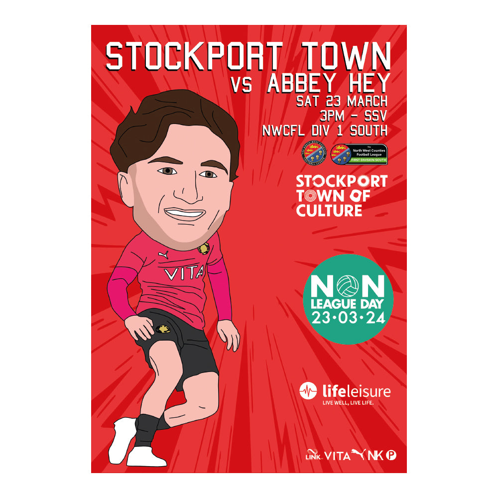 2023/24 #18 Stockport Town v Abbey Hey NWCFL 23.03.24 Printed Programm ...