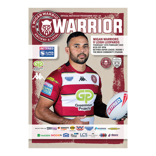 2025 #01 Wigan Warriors v Leigh Leopards Betfred Super League 13.02.25 Digital Programme