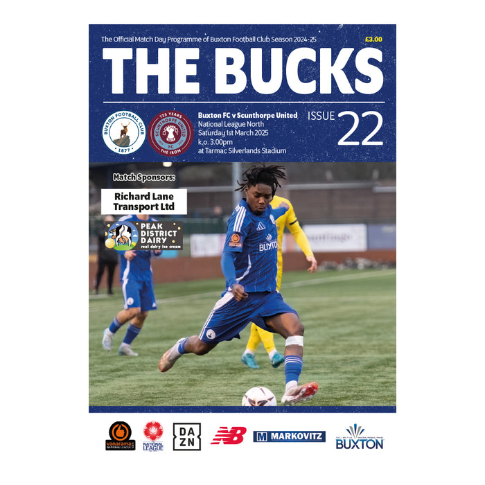 2024/25 #22 Buxton v Scunthorpe United National League North 01.03.25 Programme