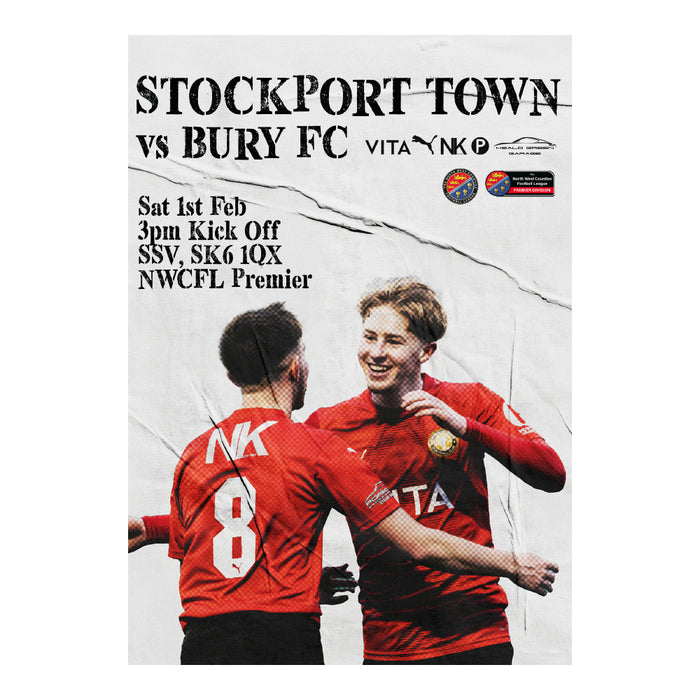 2024/25 #22 Stockport Town v Bury NWCFL 01.02.25 Printed Programme