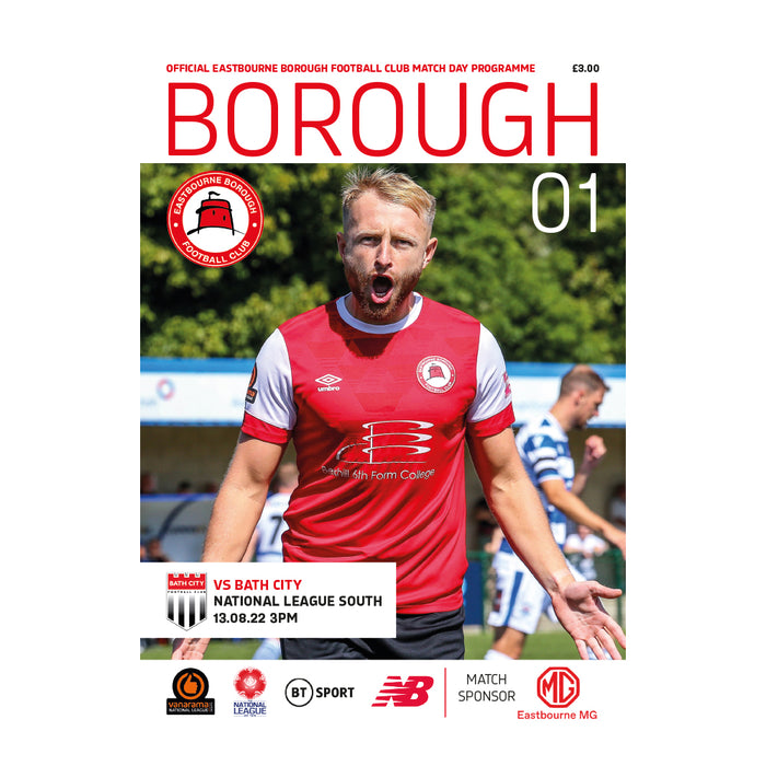 2022/23 #01 Eastbourne Borough v Bath City National League South 13.08.22 Printed Programme