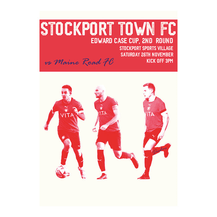 2022/23 #10 Stockport Town v Maine Road The Edward Case Cup 26.11.22 Printed Programme