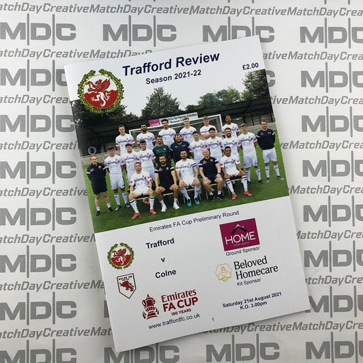 2021/22 #02 Trafford v Colne NPL 21.08.21 Printed Programme